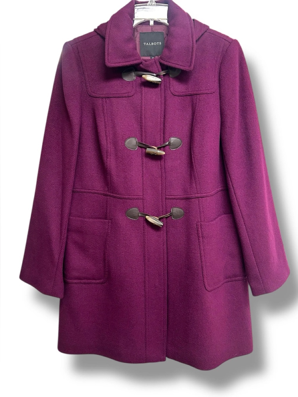 Talbots Plum Toggle Wool Coat
